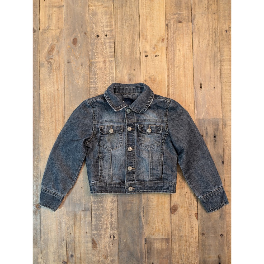 VTG Squeeze Original Denim Girls Jacket Dark Stone Wash Size‎ L 6 Y2K